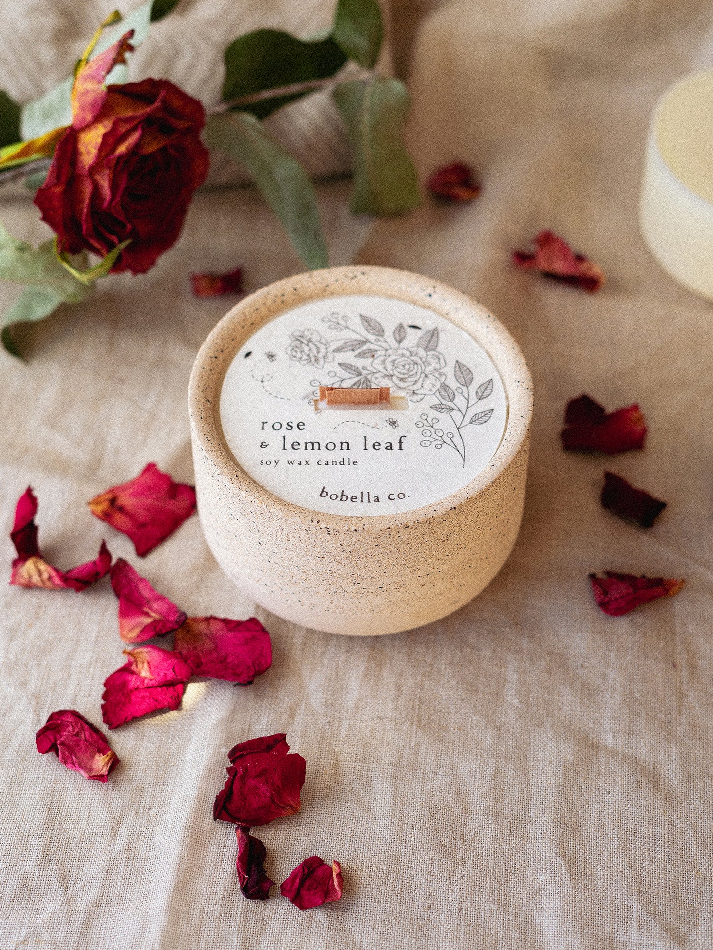 Rose & Lemon Leaf Soy Wax Candle