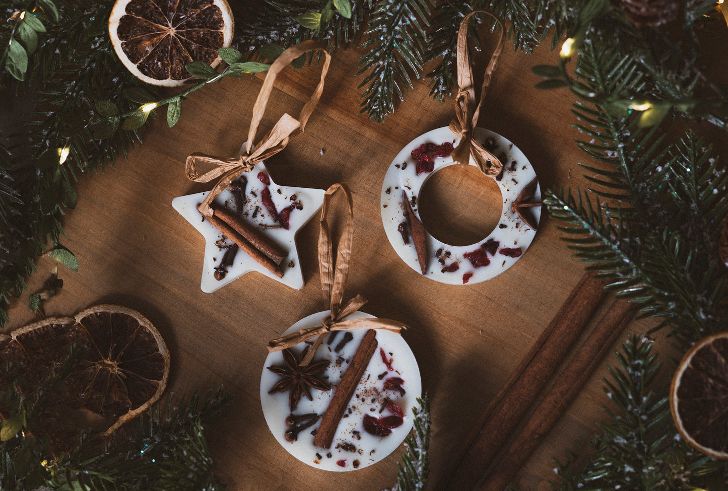 Set of Soy Wax Christmas Decorations