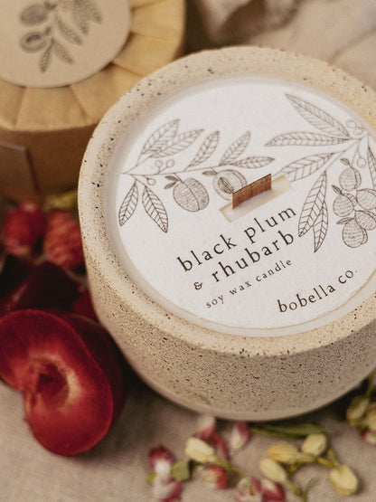 Black Plum & Rhubarb Soy Wax Candle