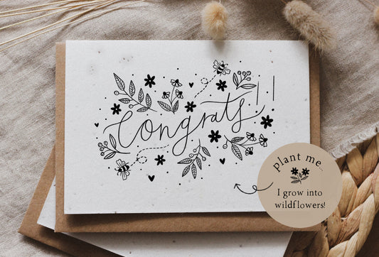 Congratulations Wildflower Plantable Seed Card